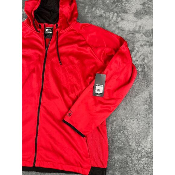 AND1 Men's 3XL Red Black Hoodie Full Zip Basketball Jacket NWT New With Tags - Picture 9 of 11